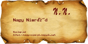 Nagy Nimród névjegykártya